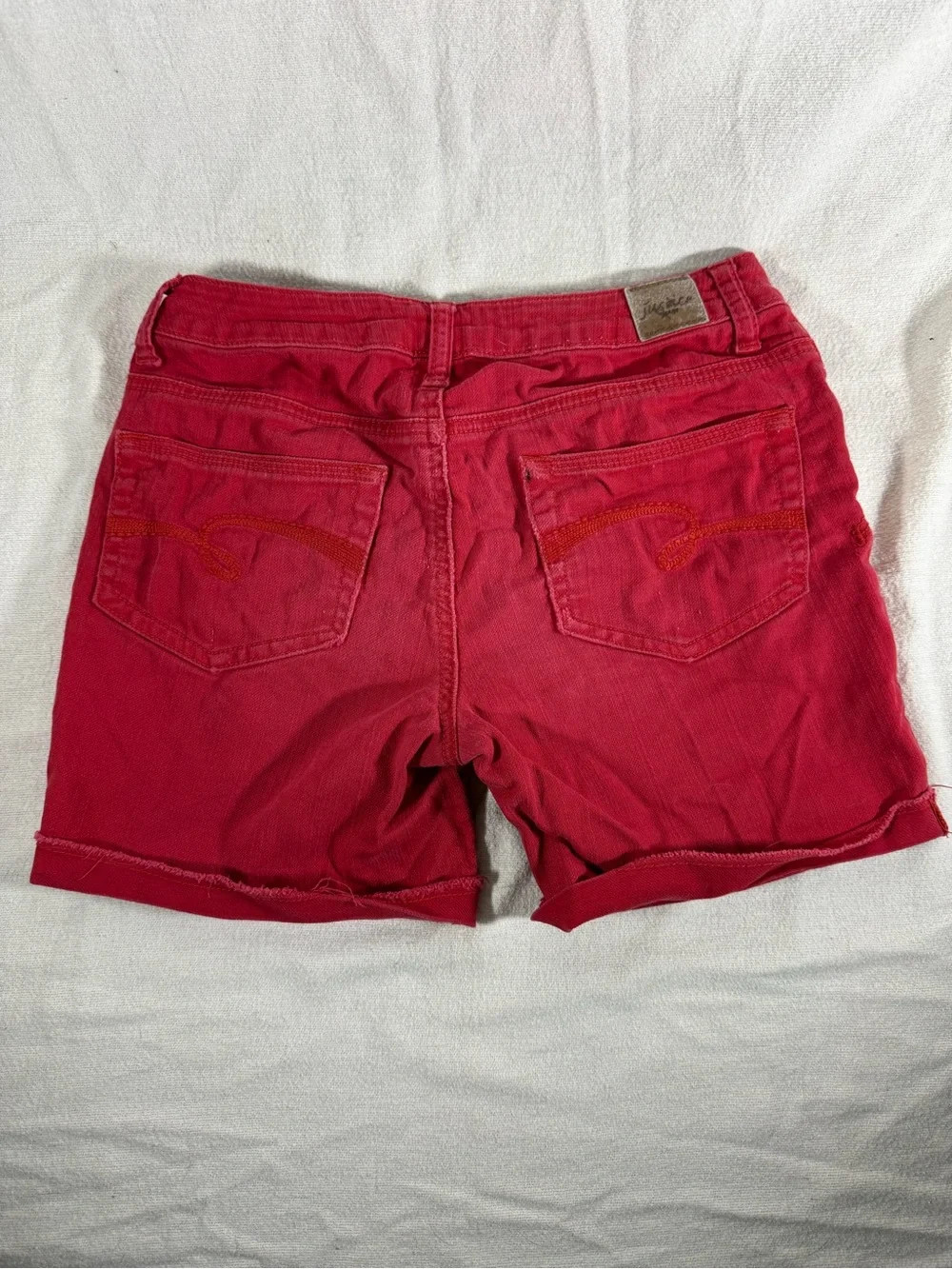 Justice Red Girls' Casual Cotton Shorts